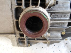 29. Greasing the new shaft seal before fitting.